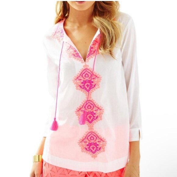 $138 NWT Lilly Pulitzer Amelia Island Tunic Top Size Small - Picture 1 of 2